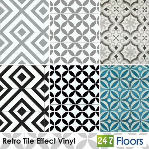 Geometric tile effect - tile, vinyl