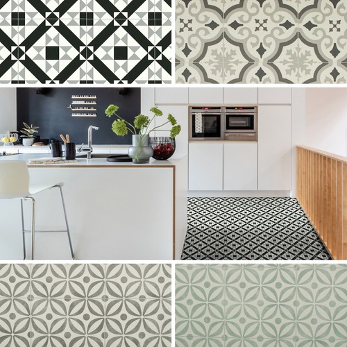 Vinyl flooring retro patterned - flooring,